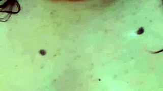 damn this chubby milf step mom fingers her fat pussy in tub then deep sucks step son's cock 🍆💦 cums on huge boobs!!