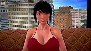 brunette's big tits and ass take monster cock