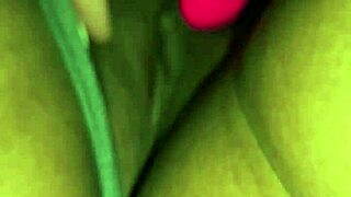 check out this latina milf's wet pussy lips peeking from gray panties