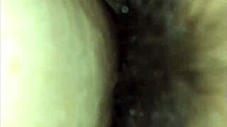 Sexy punk bbw fat tits hairy pussy pounded missionary pov quickie closeup cum