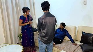 He gave his beautiful big titted wife to his boss for a promotion and they fucked hard