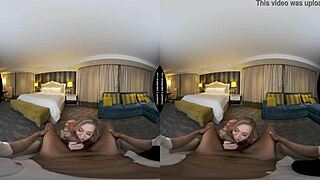 VR fun with petite rory knox taking big black cock deep 😈 stockings ripped off!