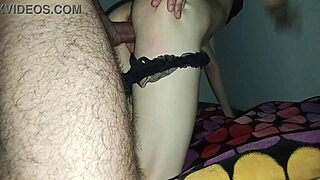 Skinny amateur girlfriend takes rough doggystyle pounding in POV from behind