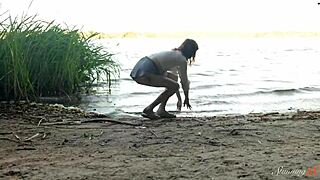 hey mia, fingering that smooth teen pussy by the lake got you cumming wild already?