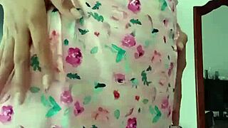 check out my sexy innocent latina colleague model in pink pajamas softcore homemade curvy tease