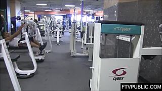 flashing ass and tits turns gym workout into public thrill ride