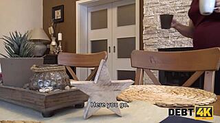 god pregnant redhead milf blows guy on desk for cash her pov reality sex pays off the debt.