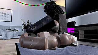 ebony babe's tight ass stretched wide by massive bbc