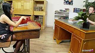 Co-Worker Sneaks Into Classroom To Pound Big-Boobed Teacher Romana Ryder