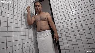 watching my big ass wife ride bbc in sauna humiliating cuckold