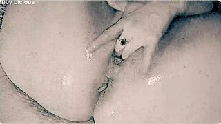 Juicy rubii milf masturbates her shaved cheating pussy again homemade wet solo ass play