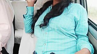 Uncle, your teen niece's big boobs bounce while dirty talking in car romance?