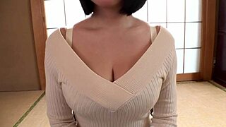 Busty Japanese Milf's Huge Tits Bounce in Bedroom Fuck