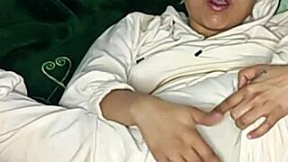 waking up horny, watch this cute amateur pussy squirt hard in homemade orgasm