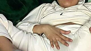 waking up horny, watch this cute amateur pussy squirt hard in homemade orgasm