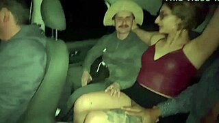 Blonde Loirinha Takes Two Cocks in Tight Pussy Car Ride