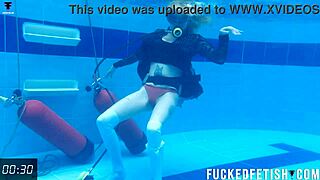 skinny horny latina ashlee rose in slutty dress goes scuba for underwater tease n natural tits play