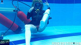 skinny horny latina ashlee rose in slutty dress goes scuba for underwater tease n natural tits play