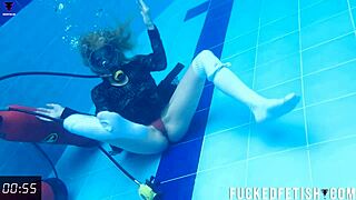 skinny horny latina ashlee rose in slutty dress goes scuba for underwater tease n natural tits play