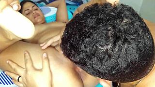 my cuck hubby rims my fat latina ass licks pussy then watches bull's rough doggy creampie cleanup