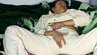 waking up horny, watch this cute amateur pussy squirt hard in homemade orgasm