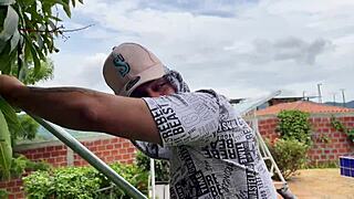 hey farmhand, caught you watching me masturbate... now fuck my wet latina pussy outdoors!