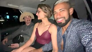 Blonde Loirinha Takes Two Cocks in Tight Pussy Car Ride