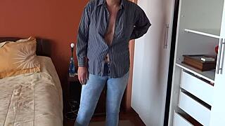 hidden cam catches sexy stepmom getting aroused and fingering herself wildly