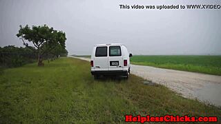 Cute redhead teen pussy toyed then facefucked rough in bdsm