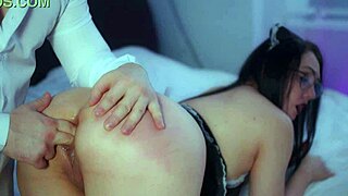 Perverted boy pisses on wench then rams her ass deep roughly