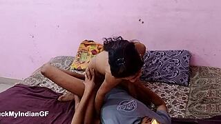 Boyfriend seduces skinny Indian girlfriend after college