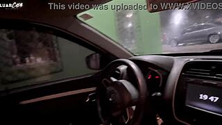 Blonde brazilian couple stops on street for public car swingers blowjob with crossdressing hubby!!