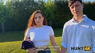 Hunt4k. Cuckold Watches Girlfriend Pound Old Friend's Cock Outdoors!