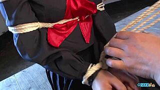 lovely asian teen snatched by old creep turned hogtied hairy slave