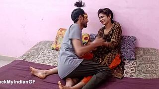 Boyfriend seduces skinny Indian girlfriend after college