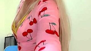 transsexual's huge tits leak milk in steamy crossdressing tease