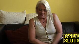 blonde gilf carol gags on cock before bound anal and facial cum