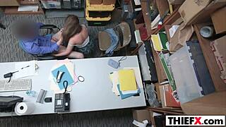 uhh, banging this cute teen thief's ass with big cock in garage... she got punished good!