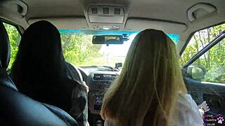 girlfriend loses bet sucks stranger's huge cock in forest ends in epic facial