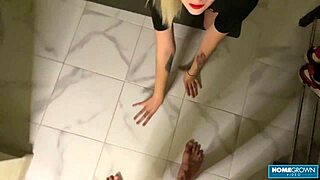 blonde babe spreads legs wide MOANS as big cock BANGS her tight pussy doggystyle pov