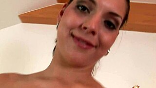 Watch this oiled Czech milf bounce her extreme huge natural boobs in rough solo play.