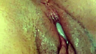 her sexy pierced nipples harden during my dirty footjob leading to closeup creampie finish