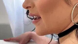 my tiny teen face gets fucked hard by huge cock filling pussy too