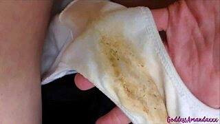 follow me into this bathroom for my extra dirty cotton panty fetish show... ugh so horny