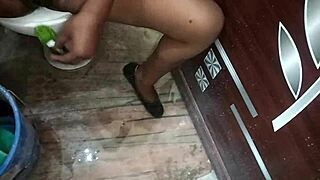 Indian Aunty Masturbates Then Stepbro Fucks Hard!