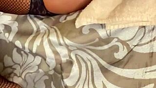 nasty ebony nympho barbie charlie soaks her shaved pussy with toys