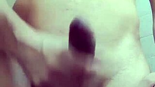 flaco strokes his monster cock in work bathroom solo