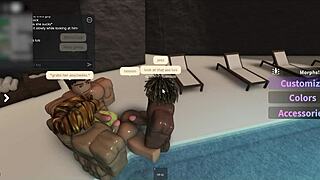 Latina Tanning Poolside Swallows Three Monster Cocks Deepthroat!