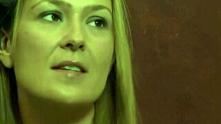 lesbian milf straps toy deep in busty blonde bff's pussy