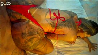 big ass latina slips bikini aside for doggy anal creampie closeup